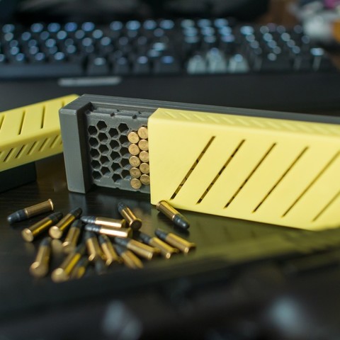maxs 100 round 22 lr caliber ammo box various 22lr long range ammunition lid sport outdoors 3D print model - Mito3D