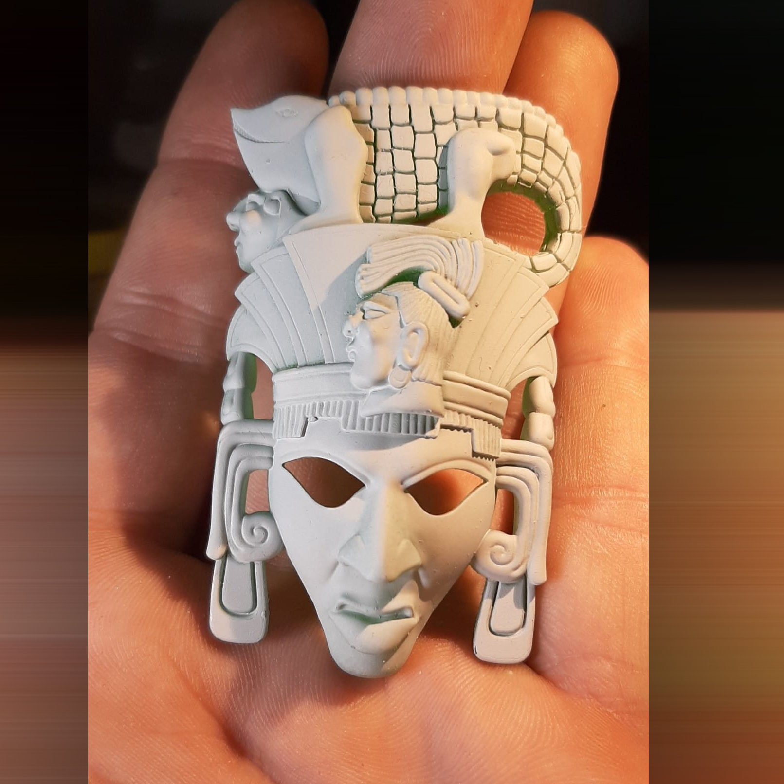 Maya maske Inca güzel epik reçine Tarih hikaye 3D print model - Mito3D
