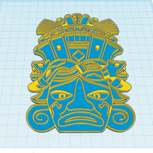 maya maskesi sanat dekor duvar dekoru Aztek İnka maske sembol 3d print model - Mito3D