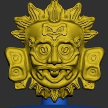 maya dieu soleil art ancienne masque sculpture 3d print model - Mito3D