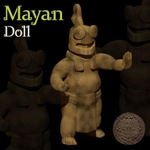 mayan doll art maia helmet kid tribe action figure 3d print model - Mito3D