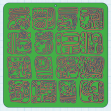 glifos mayas art decoración glifo inca maya azteca el alfabeto 3d print model - Mito3D