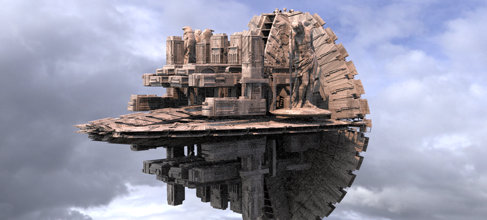 maya sciamano ek corazzata città 3 scifi kitbash pacco collezione architettura navicella spaziale grattacielo edificio futuristico cyberpunk esterno militare costruttore kit sci fi architettonico 3d print model - Mito3D