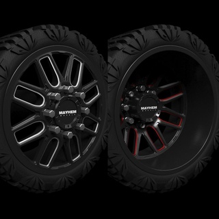 mayhem cogent 8107 dually wheels nitto mud grappler wheel rim rubber tyre offroad donk dub suv super duty f350 ford dodge ram 1 24 64 3d print model - Mito3D