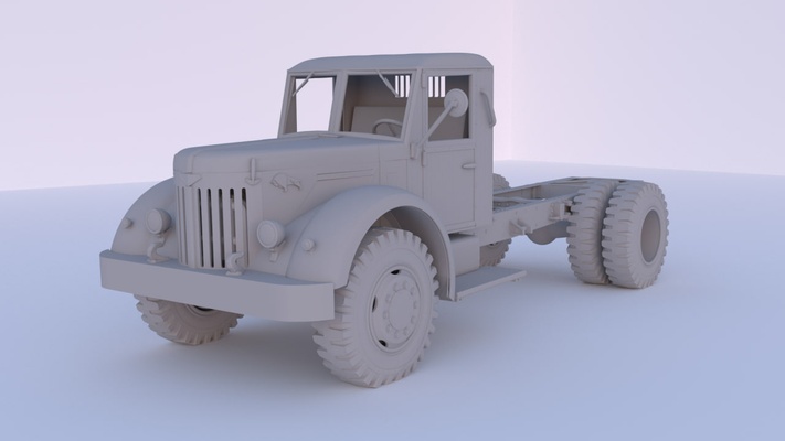 maz-200 wooden cabin chassis 1 72 truck 3d print model - Mito3D