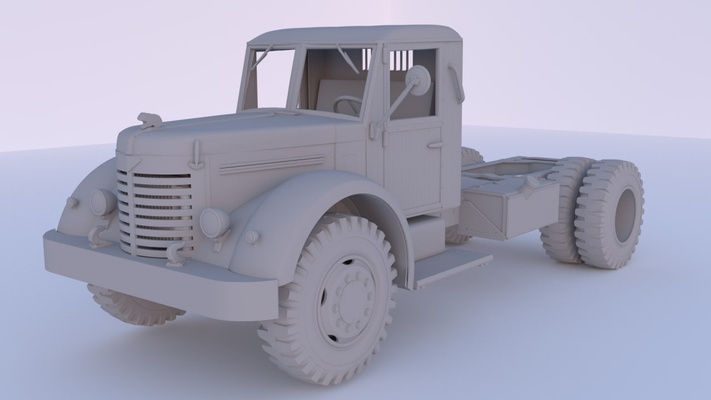 maz 200v wooden cabin chassis 1 72 truck 3d print model - Mito3D