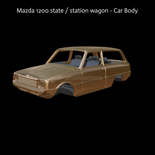 mazda 1200 estación vagón coche vehiculo cuerpo r100 giratorio modelo equipo rc espacio 1300 jdm familia 3D print model - Mito3D