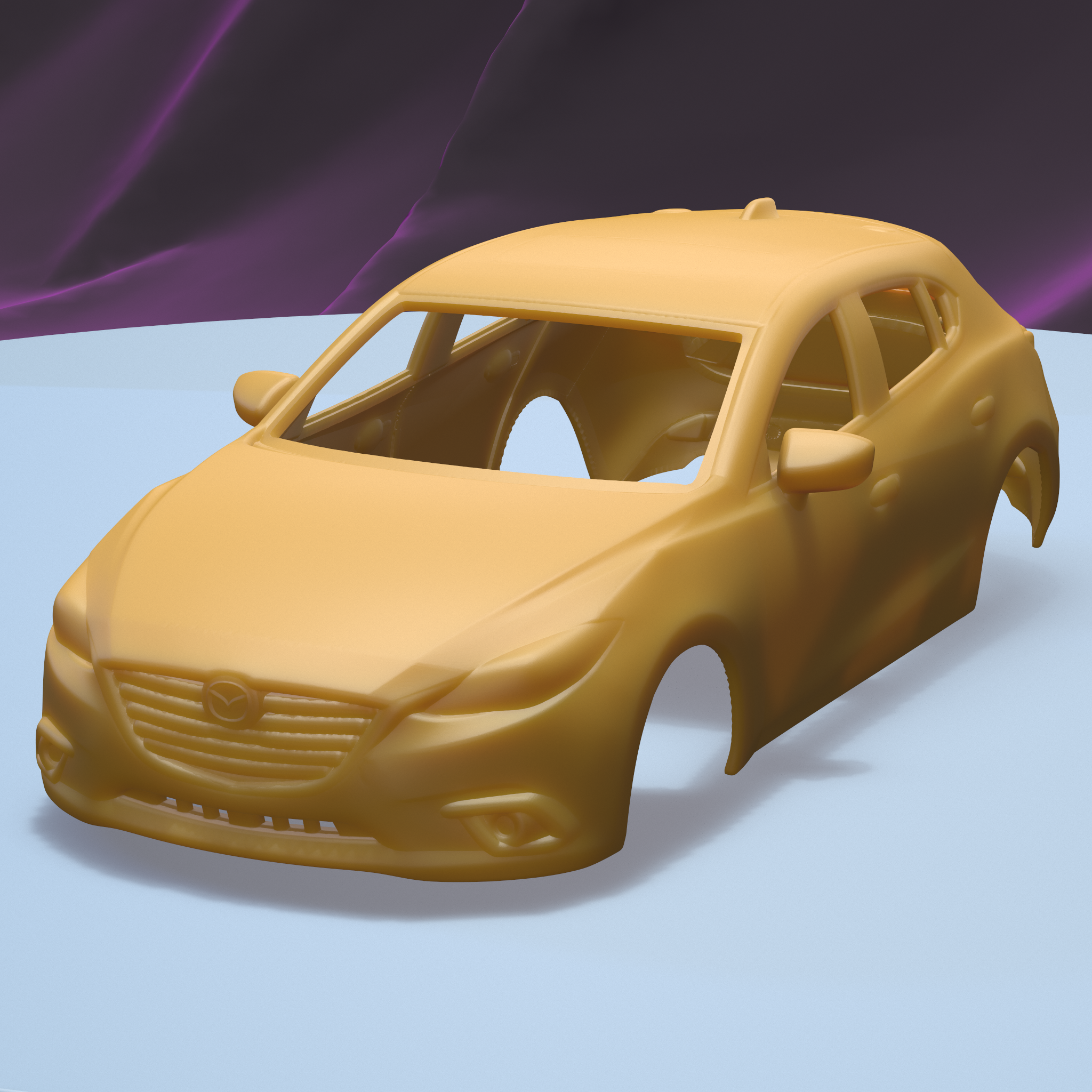 mazda 3 hatchback 2016 1 24 imprimível carro corpo fenda escalextrico tamiya rc miniz controle rastejante ninco kyosho scx axial 3D print model - Mito3D