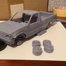 mazda b2000 1986 game car cars hobby auto automotive pickup wheel truck offroad model printcar rc 3d print model - Mito3D