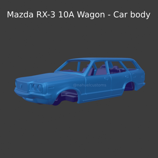 mazda rx-3 10a wagon - car body japan jdm toycar toy classic retro design model figure vintage pop diecast hot wheels 1/43 1/32 1/64 matchbox custom cosmo ap collectible coupe japanese hobby nostalgic zokusha shakotan yankii kyusha garuchan grachan bosozoku tuned rx3 12a rotary savanna station bus microbus rural sw shooting break 3D print model - Mito3D