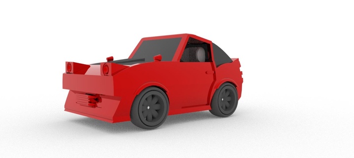 mazda rx7 fb tooné imprimable jouet chaud roues art mini toon Douane 3d print model - Mito3D