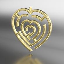 maze-heart pendant 3d print model - Mito3D