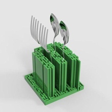 labirinto design stoviglie In piedi controsoffitto forchette coltelli cucchiai cucina cenare 3d print model - Mito3D
