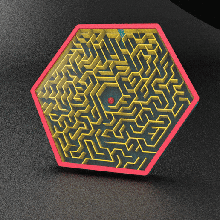 maze hex labyrinth 2 game puzzles easy art color easyprint cool toy ball puzzle skill 3d print model - Mito3D