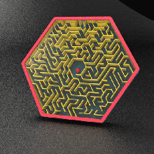 maze hex labyrinth 3 game puzzles easy art color easyprint cool toy ball puzzle skill 3d print model - Mito3D