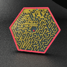 maze hex labyrinth 4 game puzzles easy art color easyprint cool toy ball puzzle skill 3d print model - Mito3D