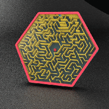 Labyrinthe hexadécimal labyrinthe 7 Jeu puzzles facile art Couleur easyprint cool jouet Balle puzzle compétence 3d print model - Mito3D