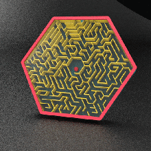 maze hex labyrinth 8 game puzzles easy art color easyprint cool toy ball puzzle skill 3d print model - Mito3D