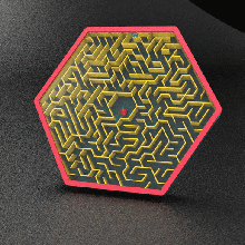 labirinto esadecimale 9 gioco puzzle facile arte colore easyprint freddo giocattolo palla abilità 3d print model - Mito3D