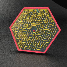 Labirinto hex lavinto 1 conjunto jogos quebra cabeças labirinto fácil arte cor impressão legal brinquedo bola enigma habilidade 3d print model - Mito3D
