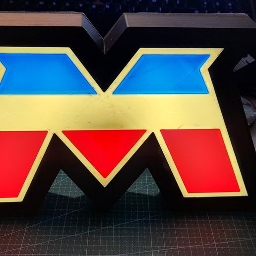 mbk Motobecane Logo Mehrfarbig Lampe LED 3D print model - Mito3D