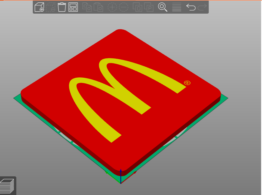 mc donalds logo colored Art food burger fries 3D print model - Mito3D
