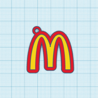 McDonald's logo llavero mc Portachiavi 3d print model - Mito3D