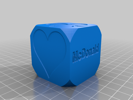 McDonald euchre personalizado dados jogos conjunto brinquedos 3d print model - Mito3D
