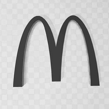 McDonalds Bögen Logo schnell Lebensmittel mcdons Bogen golden köstlich 3d print model - Mito3D
