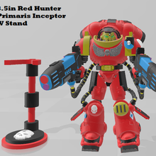 mcfarlane 85in custom red hunters inceptor stand space marine warhammer 3d print model - Mito3D
