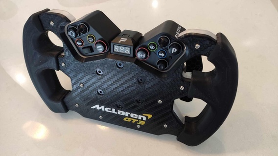 McLaren gt3 pilotage roue fanatec csl universel centre v2 3d print model - Mito3D