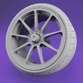 McLaren p1 RTM style échelle modèle roue ensemble jantes pneu 3d impression résine jante voiture imprimable 1 24 alpha courses 3d print model - Mito3D