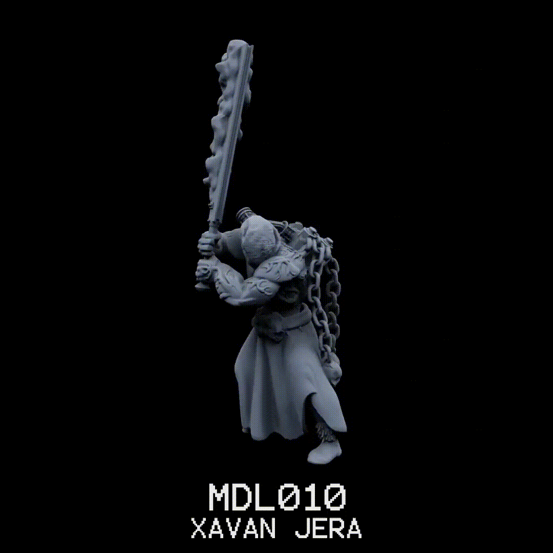 mdl010 xavan jera mutant great sword desert miniature sci-fi model tabletop dungeons dragons dnd mini 3D print model - Mito3D