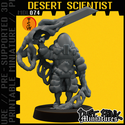 mdl074 deserto scienziato pre supported gioco viaggiatore guerriero esploratore spazio sabbia polvere sci fi nomade camminatore distopico apocalisse grunge cyber utilità tavolo proxy magia 3d print model - Mito3D