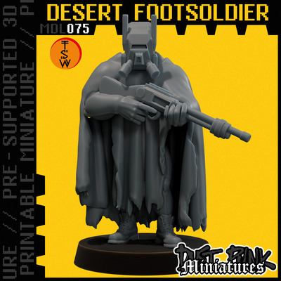 mdl075 pre supported gioco deserto viaggiatore guerriero modulare cacciatore kit bash polvere sci fi nomade camminatore distopico apocalisse grunge cyber utilità tavolo proxy poncho mente parti 3d print model - Mito3D