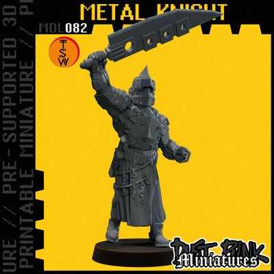 mdl082 metallo cavaliere pre supported gioco deserto viaggiatore guerriero spada barre sabbia polvere sci fi nomade camminatore distopico combattente grunge combattere utilità tavolo proxy knihgt fantasia lama 3d print model - Mito3D