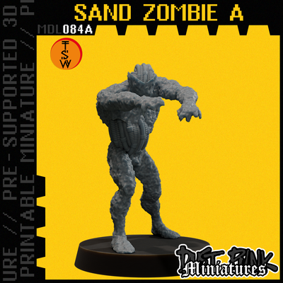 mdl084a sabbia zombie pre supported gioco deserto viaggiatore esploratore cacciatore polvere sci fi nomade camminatore distopico apocalisse grunge cyber diorama tavolo proxy mente magia stregone 3d print model - Mito3D