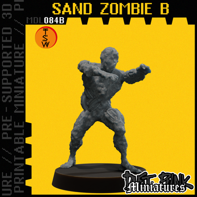 mdl084b sand zombie pre supported spiel wüste krieger forscher jäger staub sci fi nomade gehhilfe dystopisch apokalypse grunge cyber nützlichkeit tischplatte poxy 3d print model - Mito3D