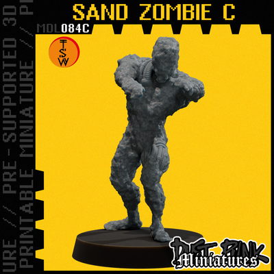 mdl084c sabbia zombie c pre supported gioco deserto viaggiatore esploratore cacciatore polvere sci fi nomade camminatore distopico apocalisse grunge cyber utilità tavolo proxy 3d print model - Mito3D