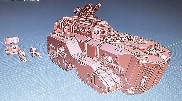 super schwer transport panzer gametop miniaturen mastodon 3d print model - Mito3D