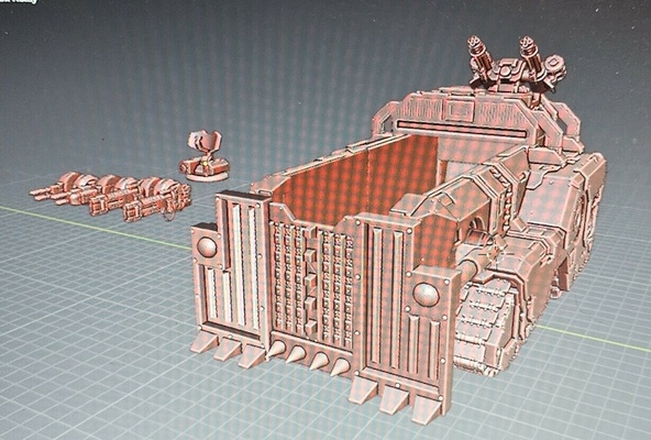 super schwer transport umwandlung panzer spiel miniaturen mastodon 3d print model - Mito3D