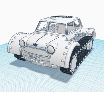 meanie cooper rc tiny tracks vehicles 3d print model - Mito3D