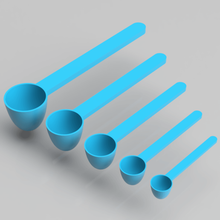 measurement scoops 5 different sizes home measure scoop spoon spoons powder liquid 3d print model - Mito3D
