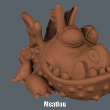 meatlug einfach drucken, ohne Unterstützung Kunst cartoon dragon Abbildung gronckle Modell von größter Bedeutung Skulptur supportless 3d print model - Mito3D