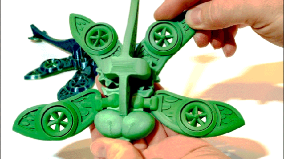 mech libellula print in place articolato flessibile giocattolo steampunk meccanico 3d print model - Mito3D