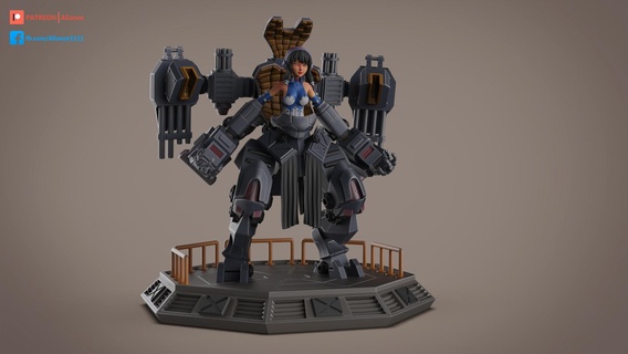 mekanik kız KADIN gundam gunpla sci fi character robot karakter anime Mecha figürinler Sanat heykeller 3d print model - Mito3D