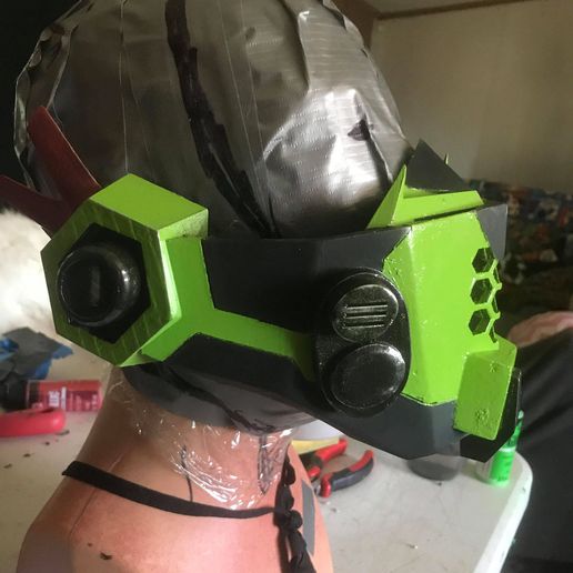 mech Maske ver 0 Kunst schwer Oberfläche Cyber Cyberpunk futuristisch Mecha 3D print model - Mito3D