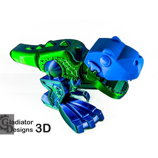 mech rex Tyrannosaurus Dinosaurier artikuliert Gladiatordesigns mechanisch 3D print model - Mito3D