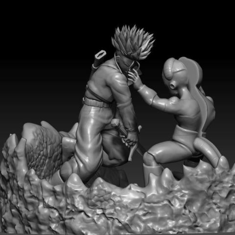 mecha freezer vs avenir trunks art vegeta goku jiren toppo majinbuu anime manga dragonball dragonballz dragonballsuper scupltures toy friezadragonball 3D print model - Mito3D