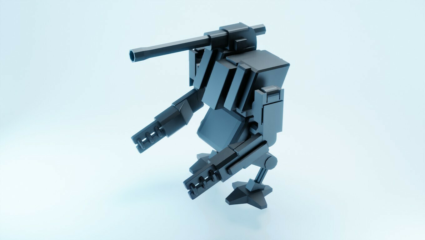 mecha robot uhd risoluzione razzo booster pistole combattente 3D print model - Mito3D